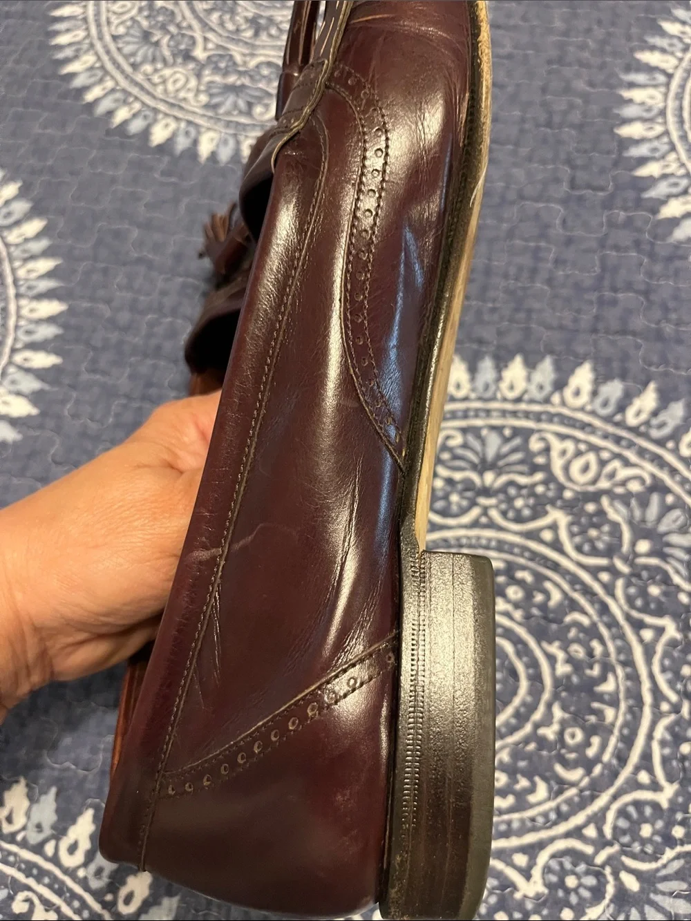Bally Burgundy Leather Tassel Loafers for Men
